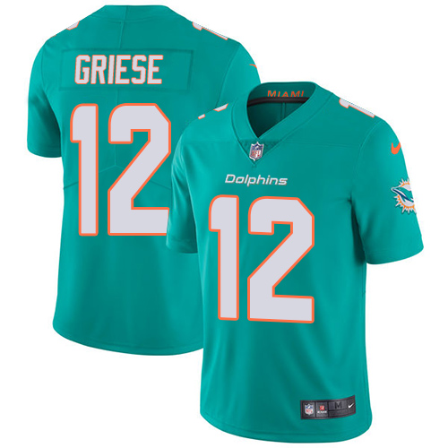 Nike Miami Dolphins 12 Bob Griese Aqua Green Team Color Youth Stitched NFL Vapor Untouchable Limited Jersey